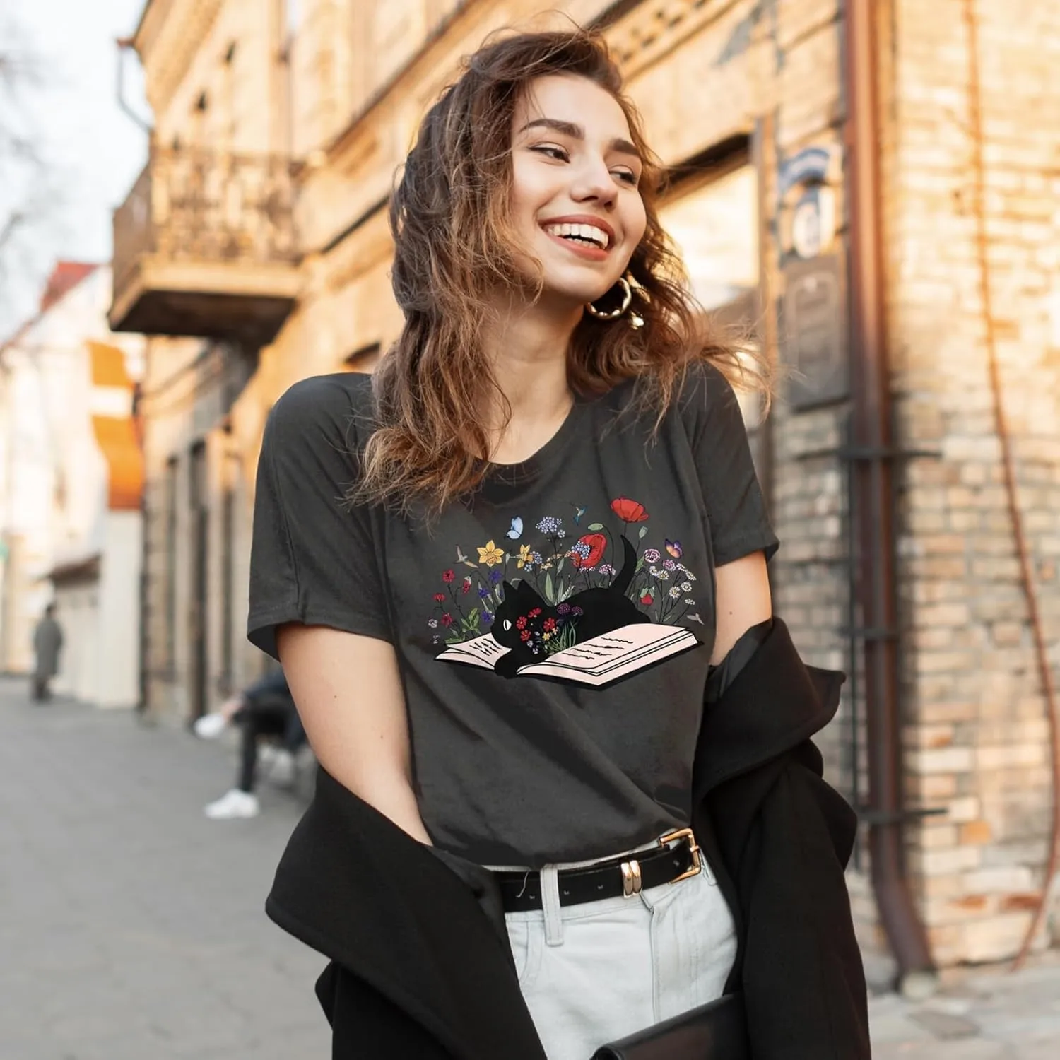 EUOW Tshirts for Womens Graphic Summer Tees Short Sleeve Loose Fit Trendy Tops