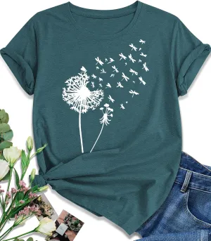 EUOW Tshirts for Womens Graphic Summer Tees Short Sleeve Loose Fit Trendy Tops