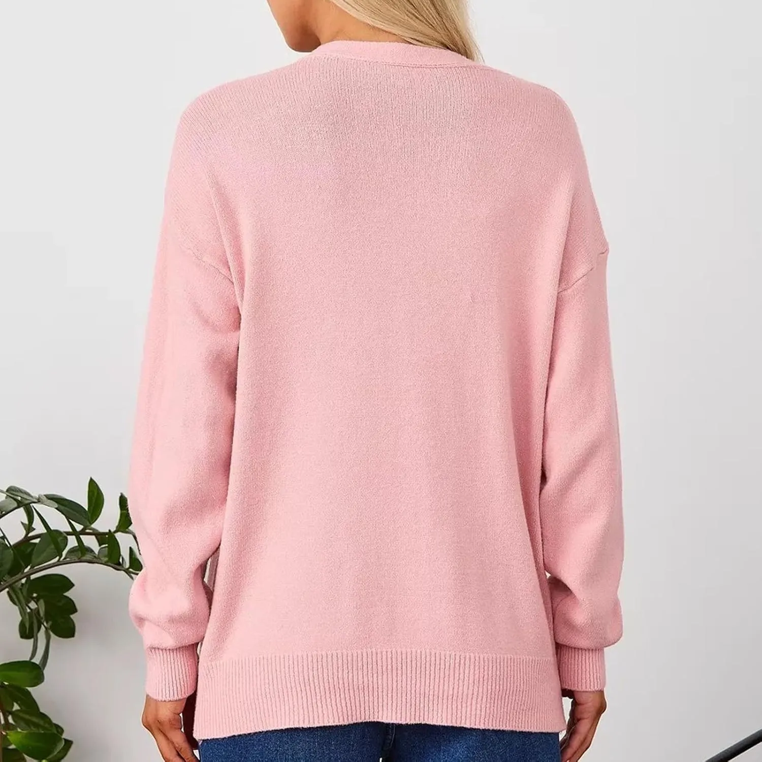 Fall Winter Trendy Coat Women Striped Cardigan Sweaters Fashion Button Down Lightweight Lightweight with Pockets