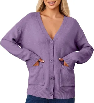 Fall Winter Trendy Coat Women Striped Cardigan Sweaters Fashion Button Down Lightweight Lightweight with Pockets