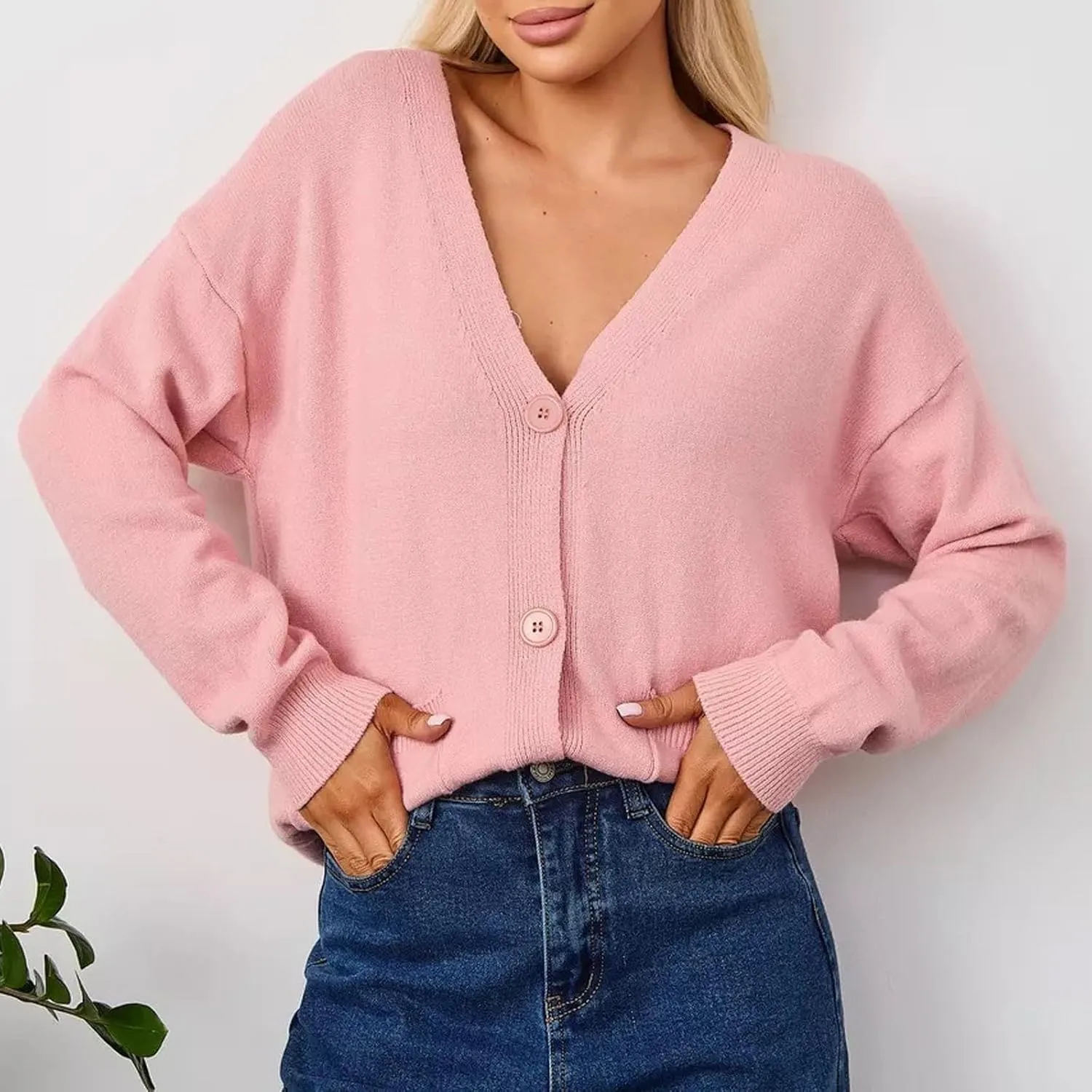Fall Winter Trendy Coat Women Striped Cardigan Sweaters Fashion Button Down Lightweight Lightweight with Pockets