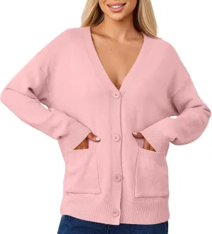 Fall Winter Trendy Coat Women Striped Cardigan Sweaters Fashion Button Down Lightweight Lightweight with Pockets