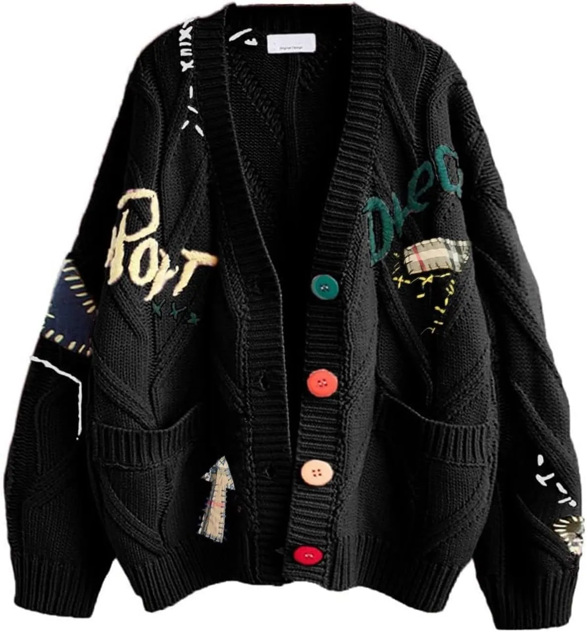Fall Winter Trendy Coat Women Striped Cardigan Sweaters Fashion Button Down Lightweight Lightweight with Pockets