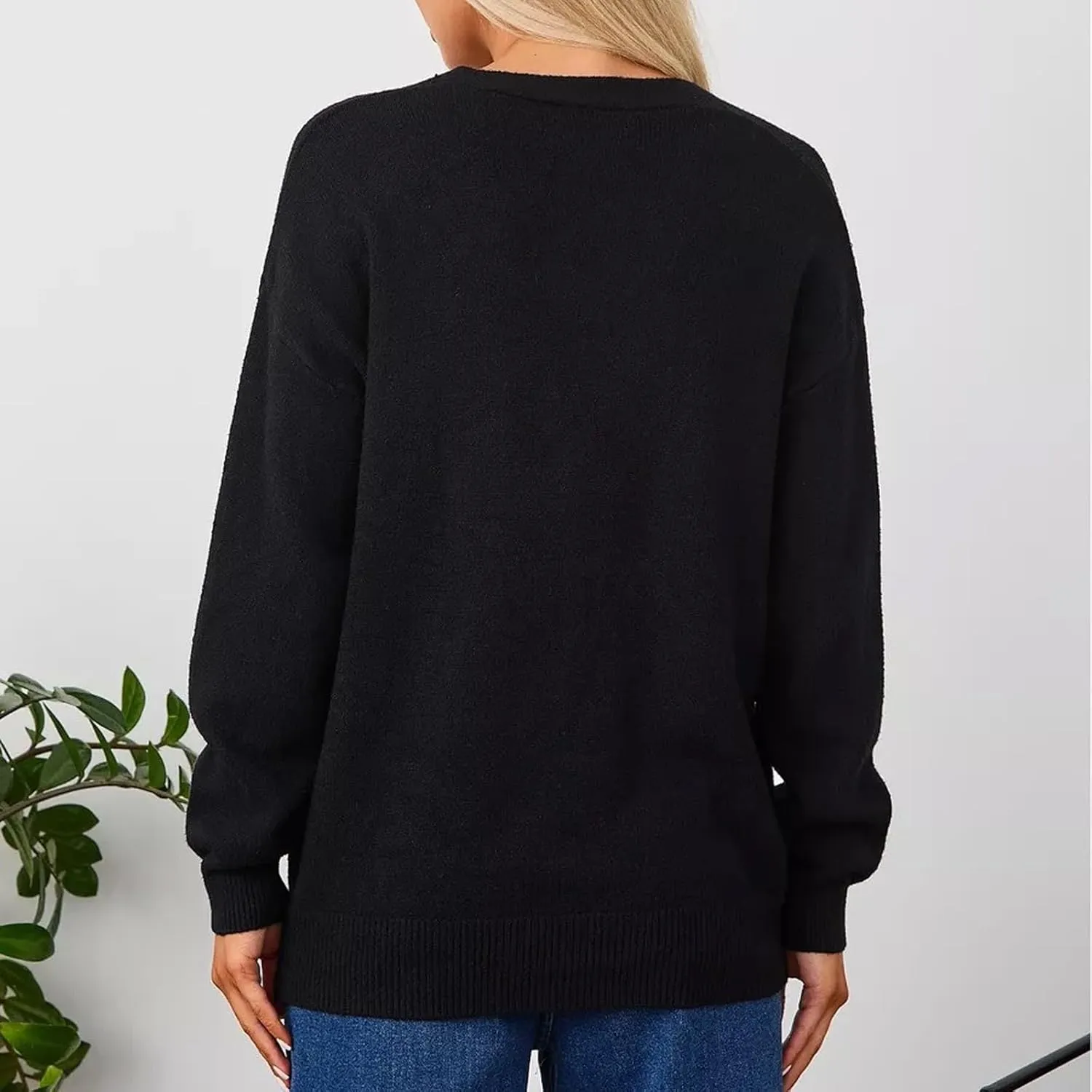 Fall Winter Trendy Coat Women Striped Cardigan Sweaters Fashion Button Down Lightweight Lightweight with Pockets