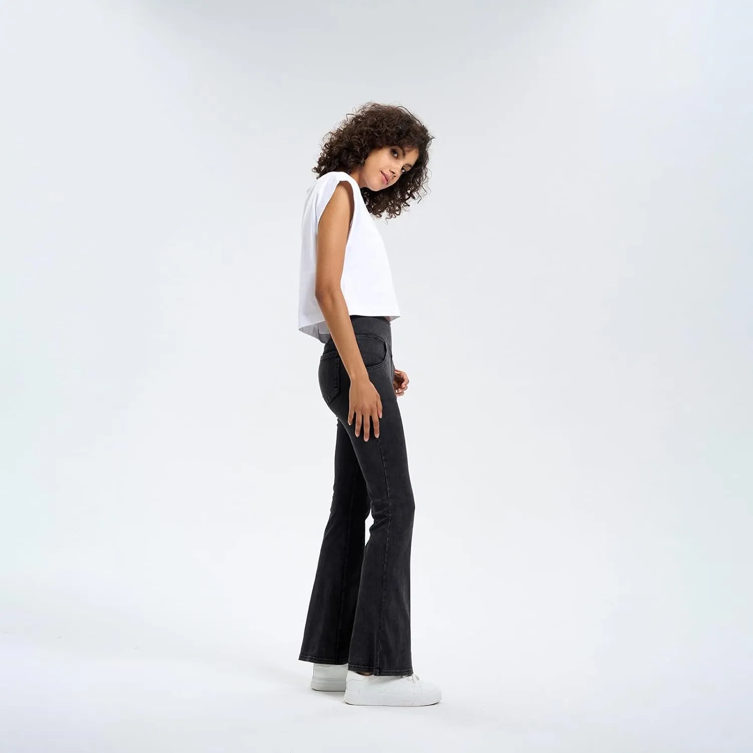 Flare Jeans for Women Crossover High Waisted Yoga Bootcut Jeans Stretchy Slim Fit Curvy Denim Bell Bottom Leggings
