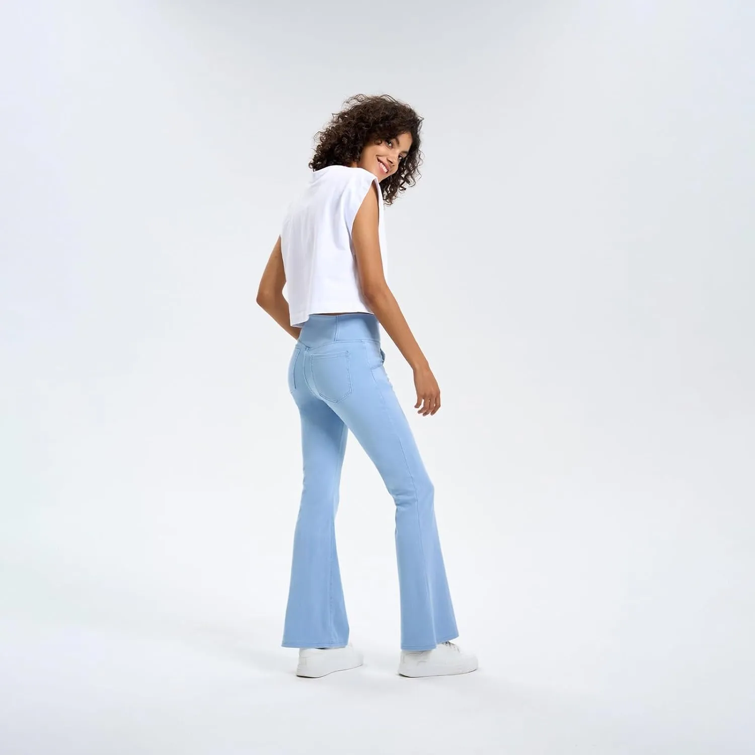 Flare Jeans for Women Crossover High Waisted Yoga Bootcut Jeans Stretchy Slim Fit Curvy Denim Bell Bottom Leggings