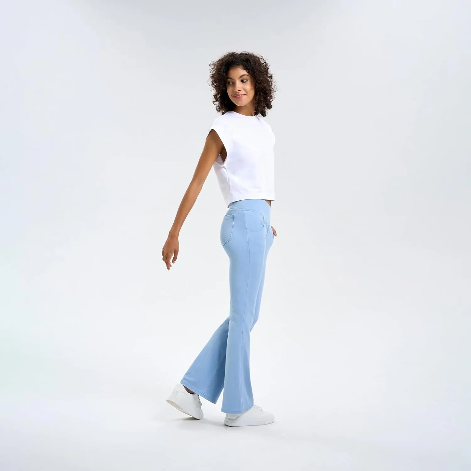 Flare Jeans for Women Crossover High Waisted Yoga Bootcut Jeans Stretchy Slim Fit Curvy Denim Bell Bottom Leggings