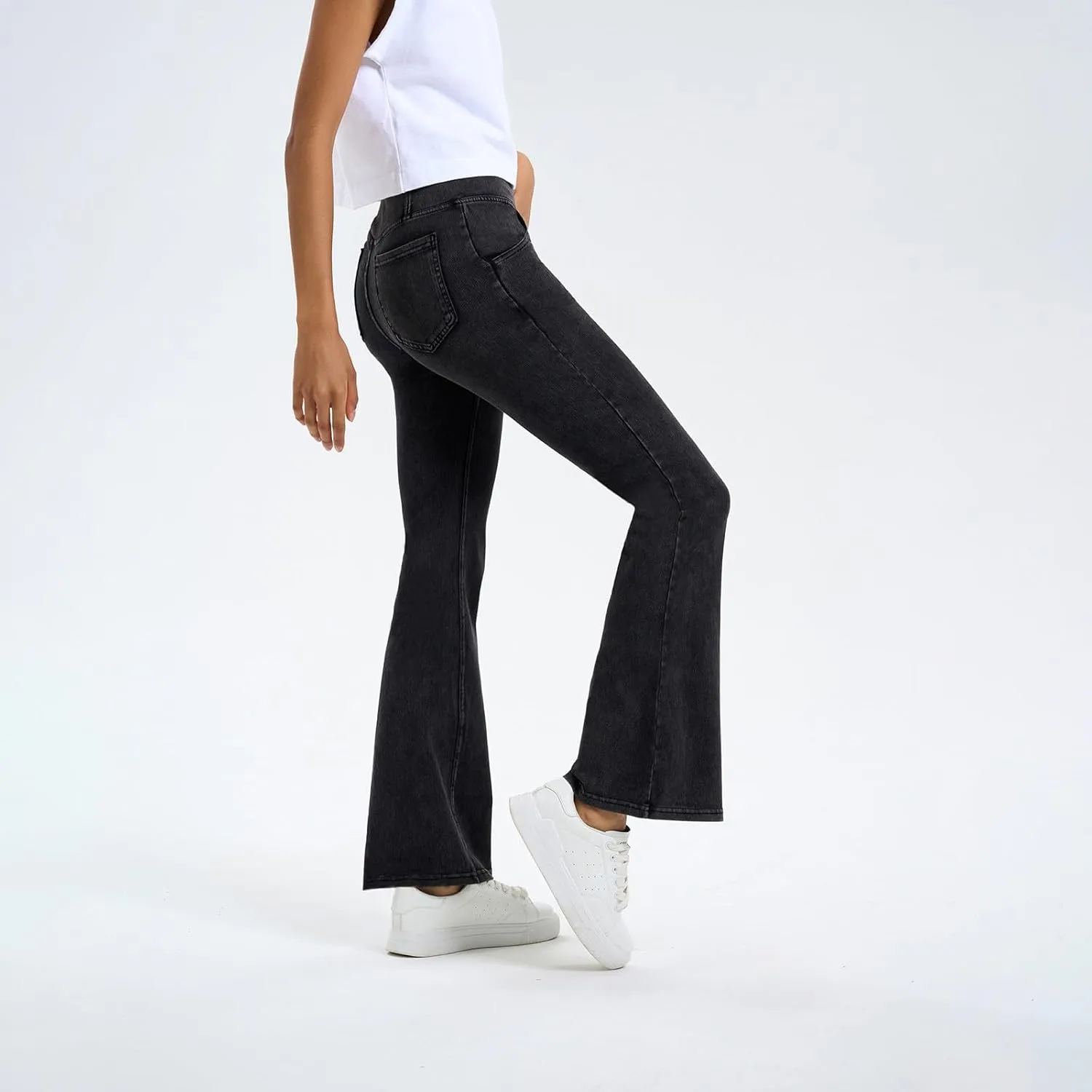 Flare Jeans for Women Crossover High Waisted Yoga Bootcut Jeans Stretchy Slim Fit Curvy Denim Bell Bottom Leggings