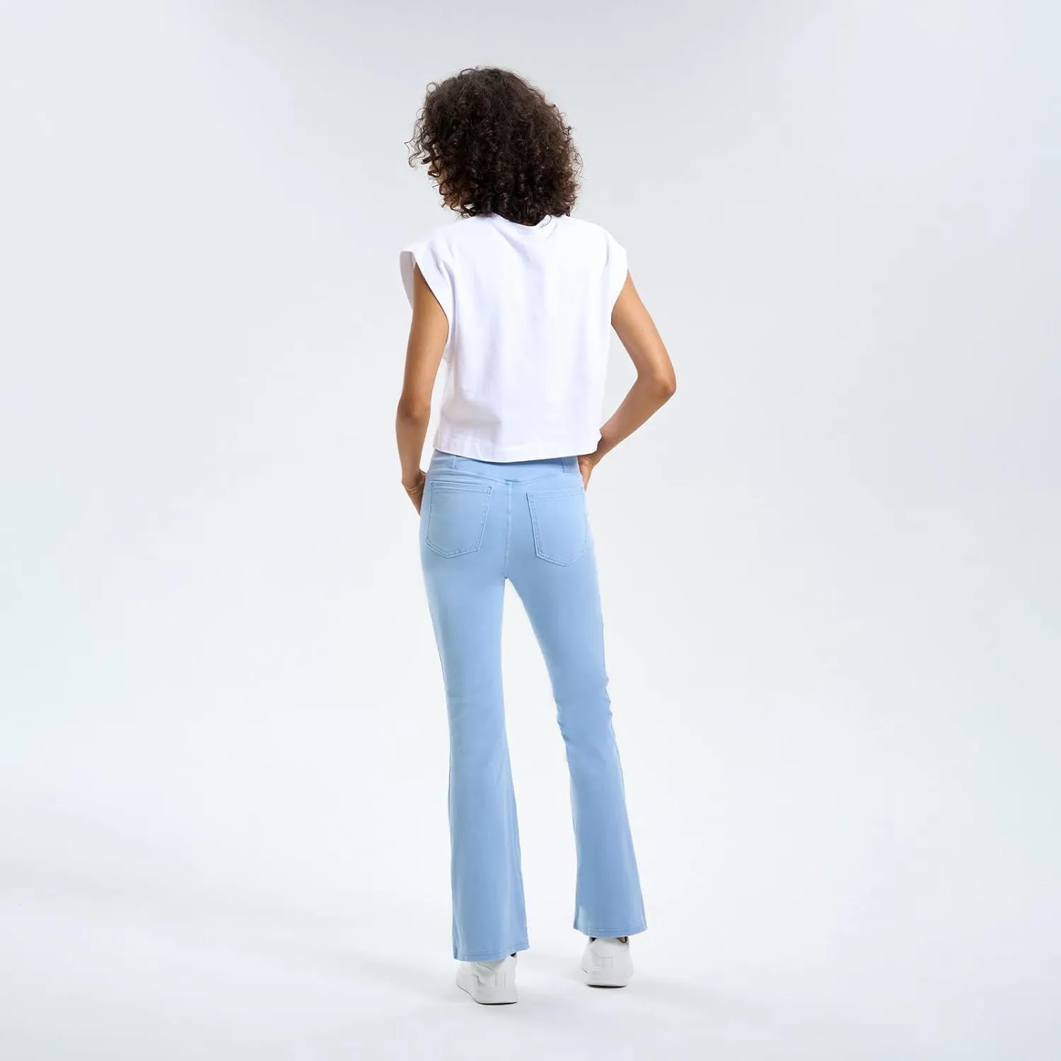 Flare Jeans for Women Crossover High Waisted Yoga Bootcut Jeans Stretchy Slim Fit Curvy Denim Bell Bottom Leggings
