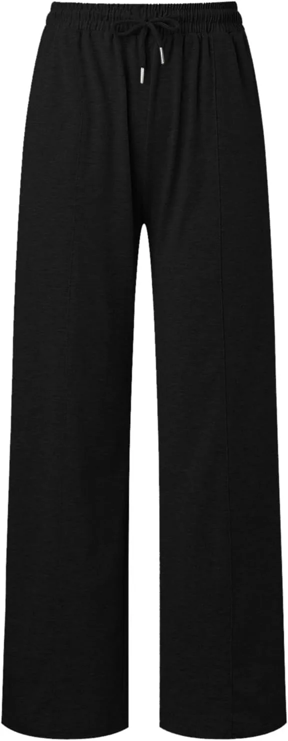 Fleece Lined Wide Legged Sweatpants for Women Baggy Tall Casual Open Leg Joggers Cozy Active Relaxed Fit Skimpy Soft