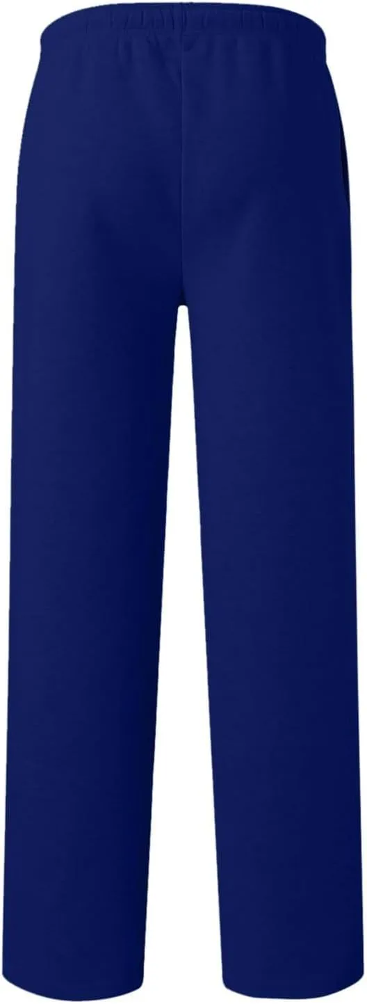 Fleece Sweatpants Men Baggy Open Bottom Athletic Workout Pants Relaxed Fit Straight Leg Sweatpants with Pockets