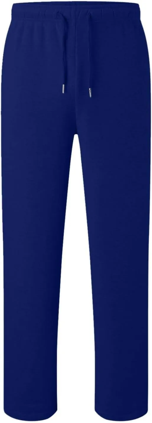 Fleece Sweatpants Men Baggy Open Bottom Athletic Workout Pants Relaxed Fit Straight Leg Sweatpants with Pockets