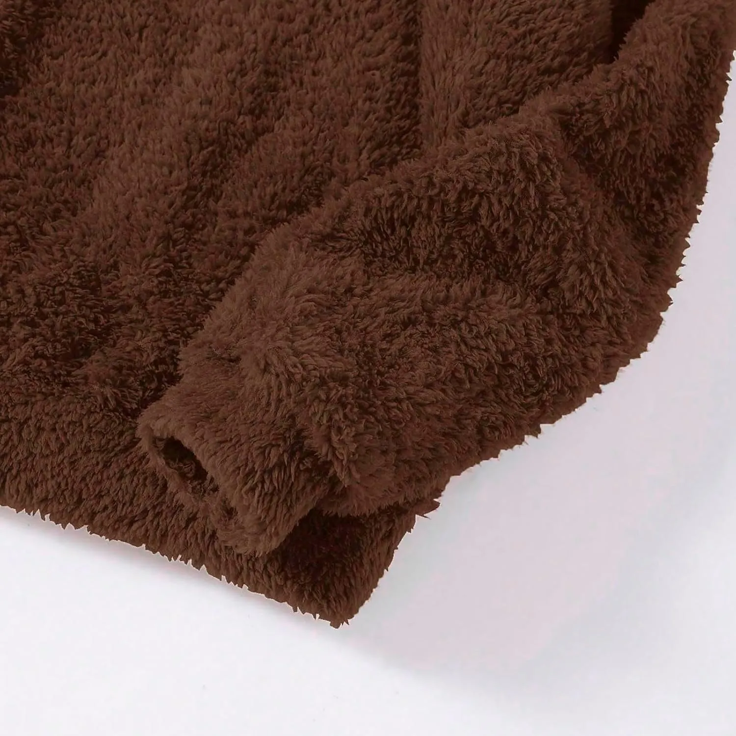 Fuzzy Hoodies for Women Fluffy Bear Ear Hooded Sweatshirt Long Sleeve Soft Warm Fleece Homewear Plush Pullover Tops
