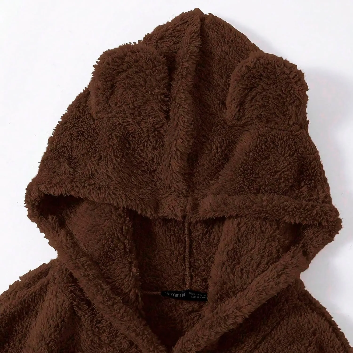 Fuzzy Hoodies for Women Fluffy Bear Ear Hooded Sweatshirt Long Sleeve Soft Warm Fleece Homewear Plush Pullover Tops