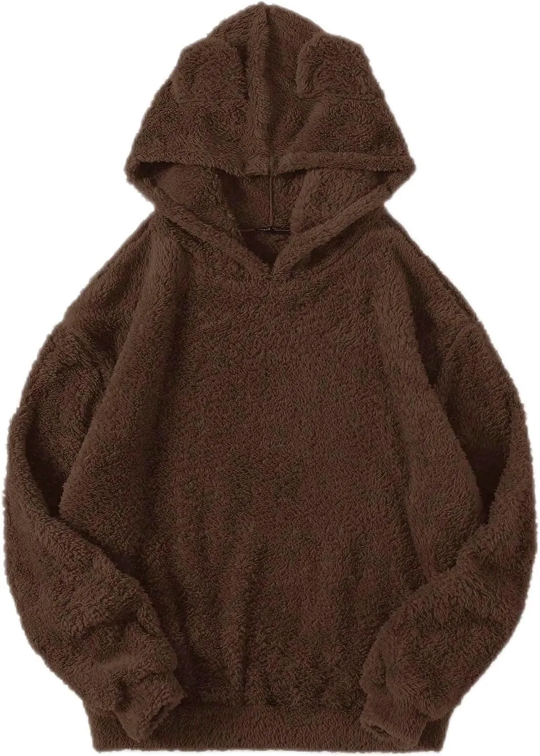Fuzzy Hoodies for Women Fluffy Bear Ear Hooded Sweatshirt Long Sleeve Soft Warm Fleece Homewear Plush Pullover Tops