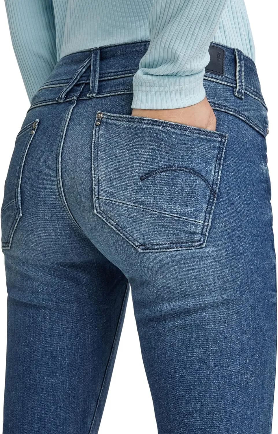 G-STAR RAW Women's Core Lynn Mid Rise Skinny Fit Jeans