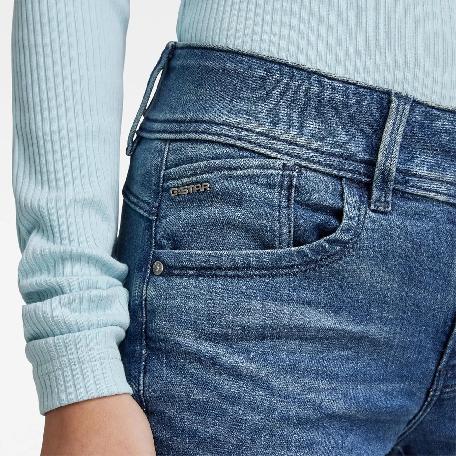 G-STAR RAW Women's Core Lynn Mid Rise Skinny Fit Jeans