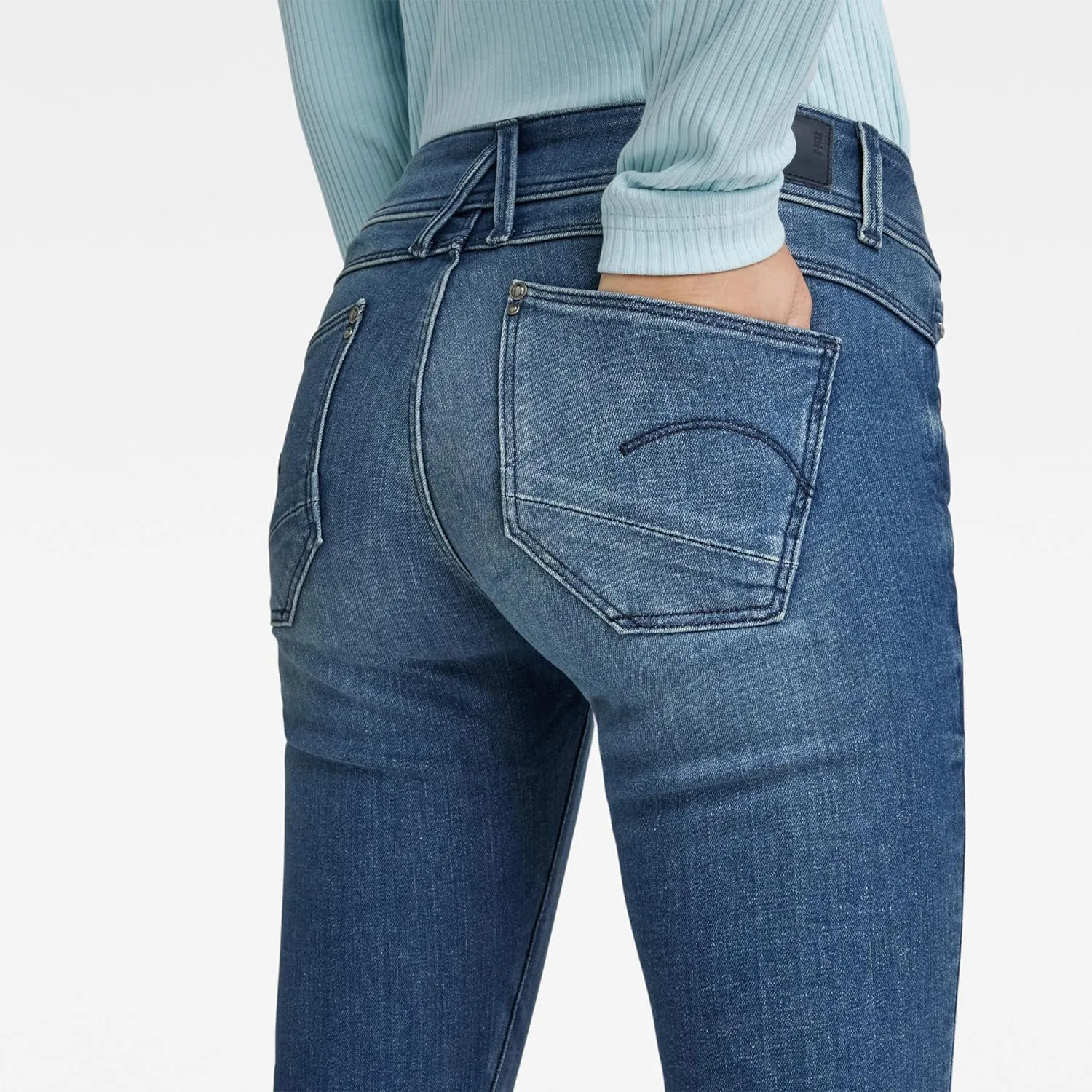 G-STAR RAW Women's Core Lynn Mid Rise Skinny Fit Jeans