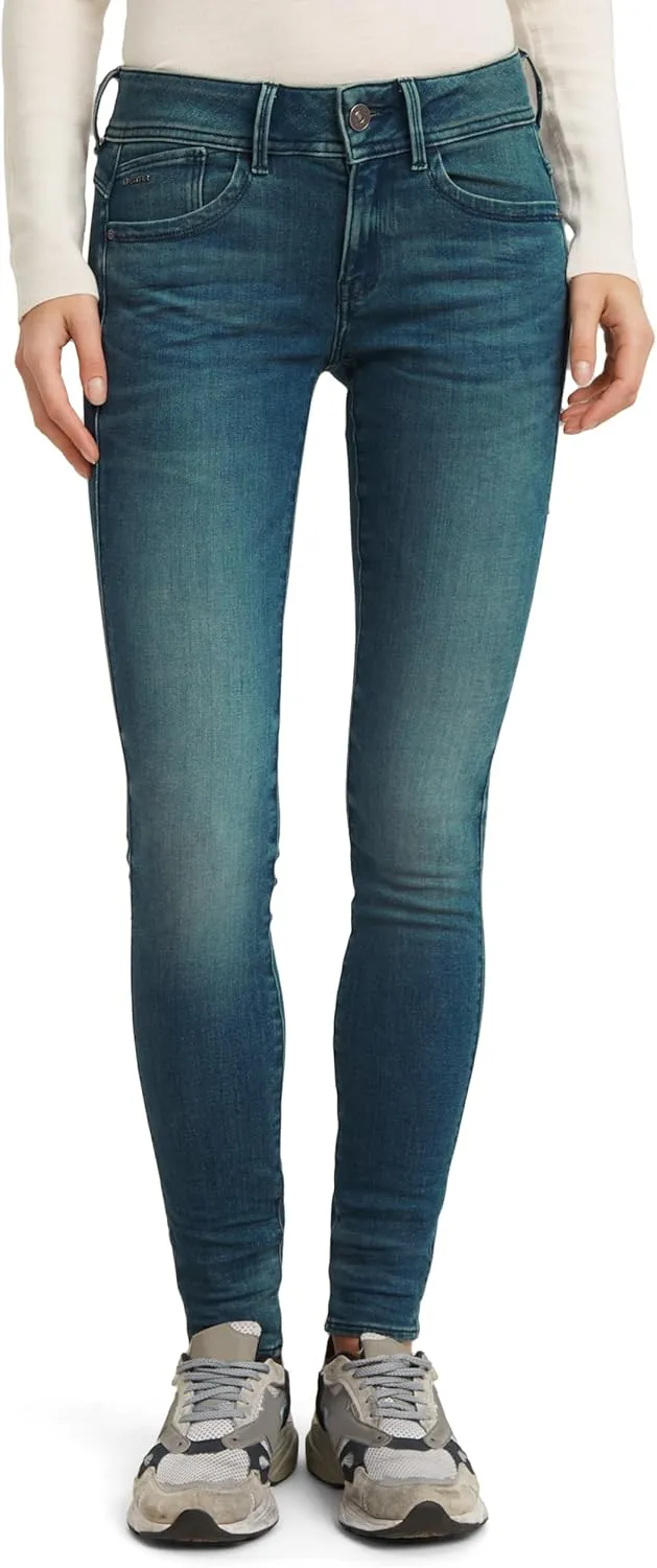 G-STAR RAW Women's Core Lynn Mid Rise Skinny Fit Jeans