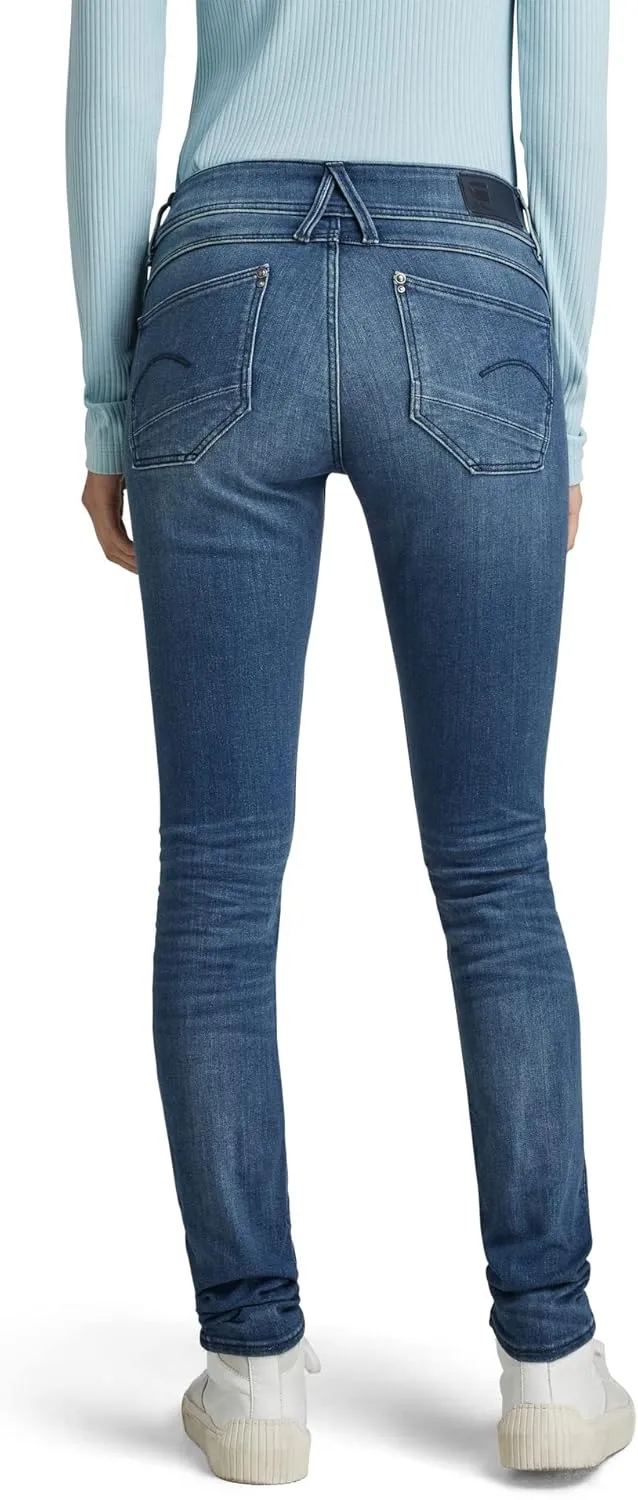 G-STAR RAW Women's Core Lynn Mid Rise Skinny Fit Jeans