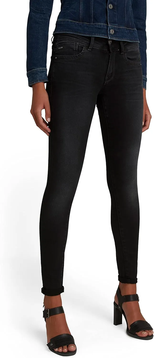 G-STAR RAW Women's Lynn D Mid Rise Super Skinny Fit Jeans