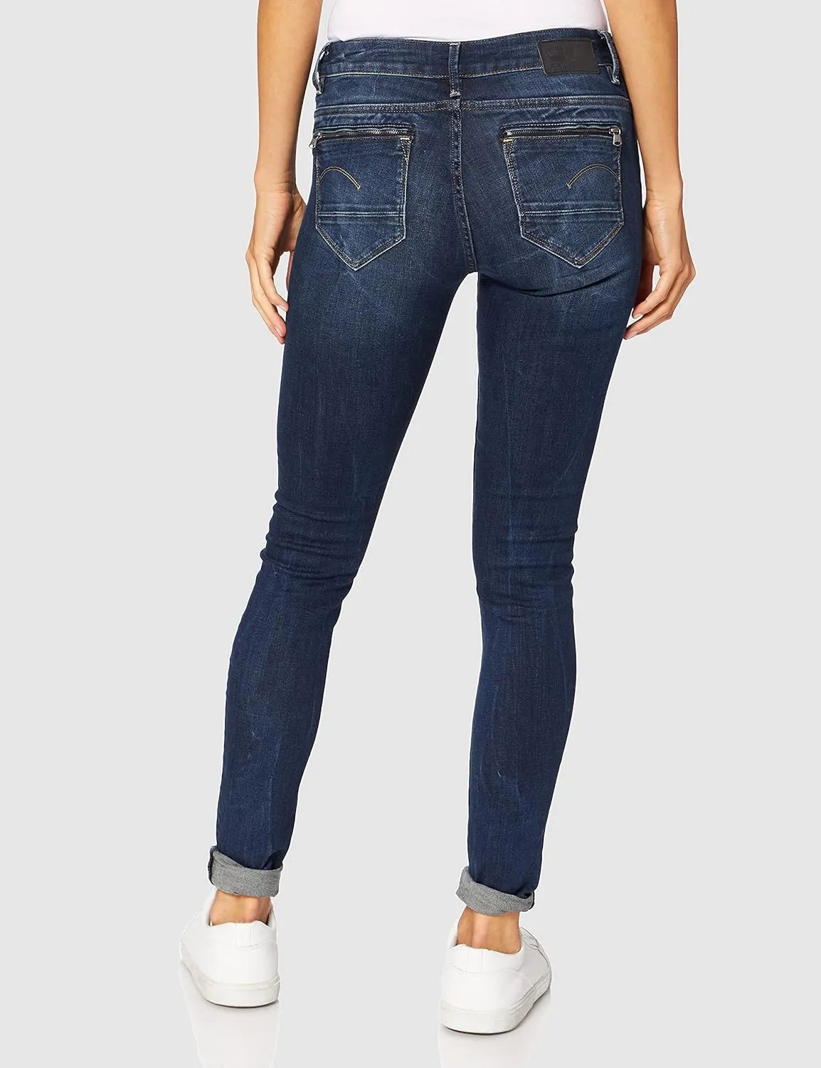 G-STAR Women's Midge Zip Mid Rise Skinny Fit Jeans
