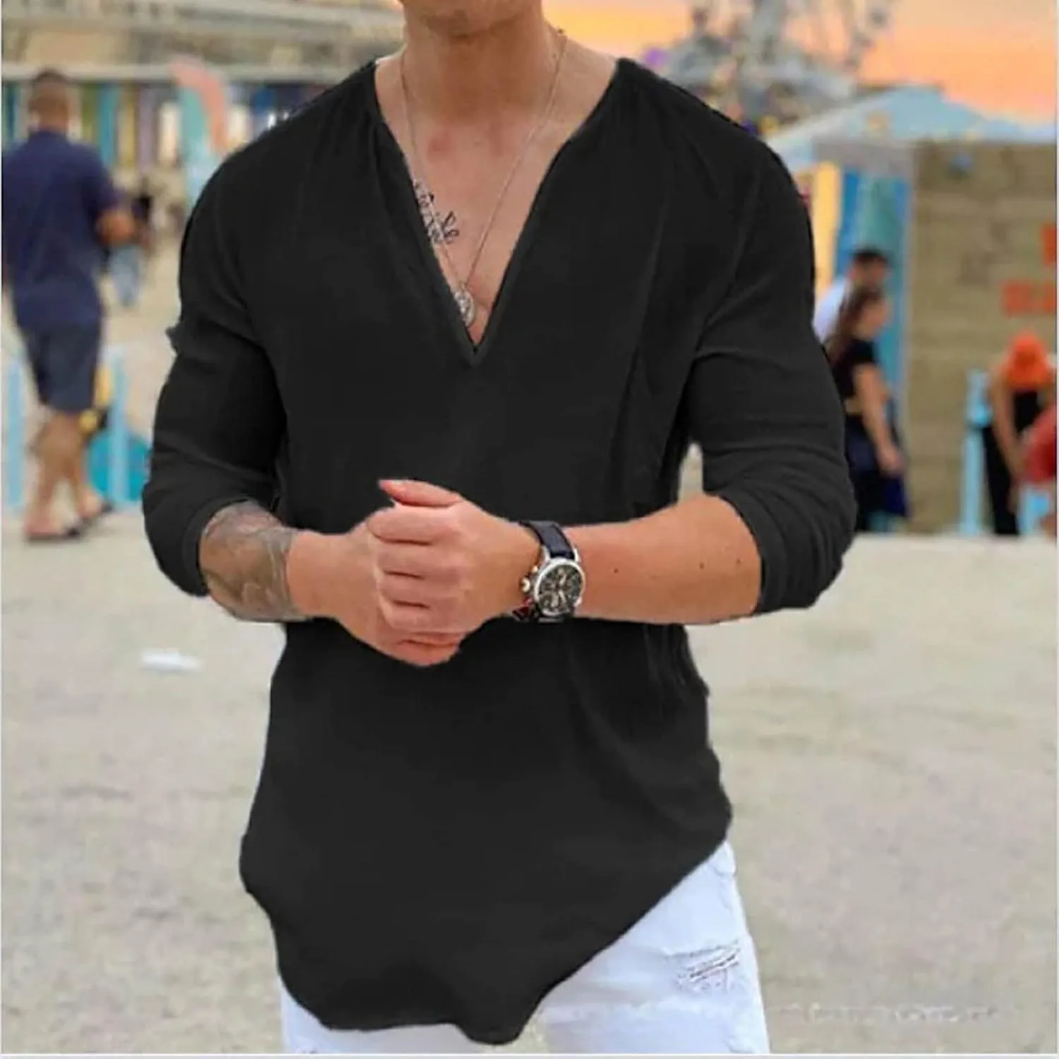 generic Men's Henley Shirts Short Sleeve Stylish Summer Casual Workout T-Shirts Muscle Tops Regular Fit Gym T Shirts Button