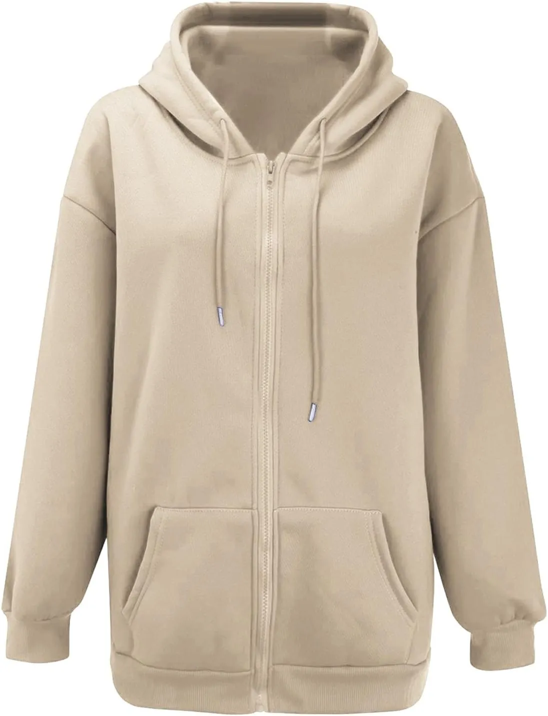 GIERIDUC Women's Oversized Zip Up Hoodies Sweatshirts Womans Sweatshirts And Hoodies Jacket With Hoodie Cowl Neck Top
