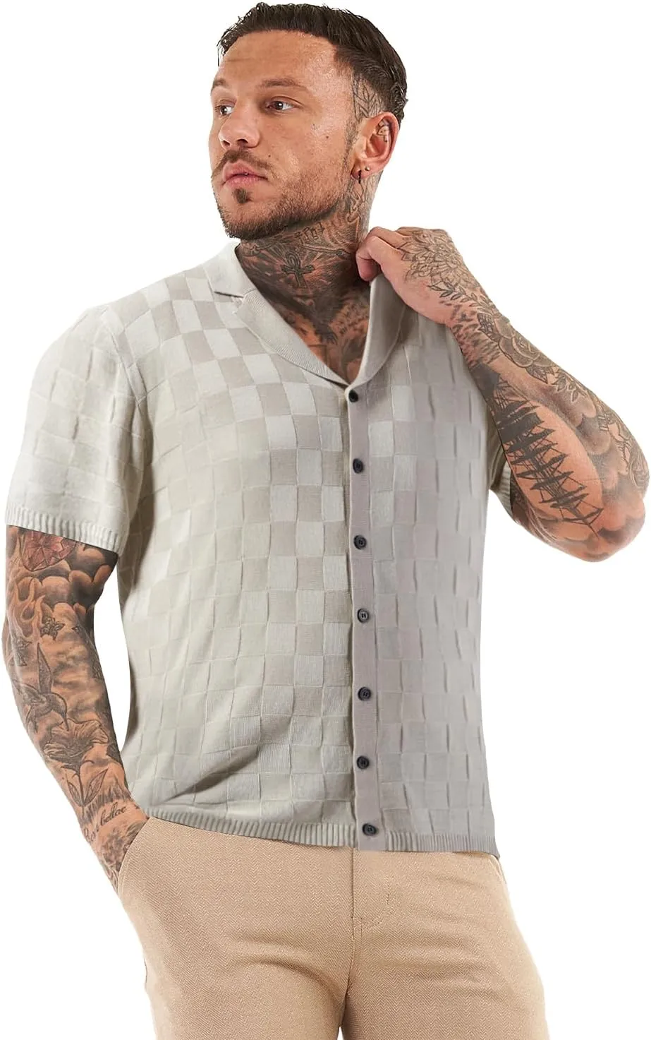 GINGTTO Men's Polo Shirts Short Sleeve Slim Fit Lightweight Knit T Shirts