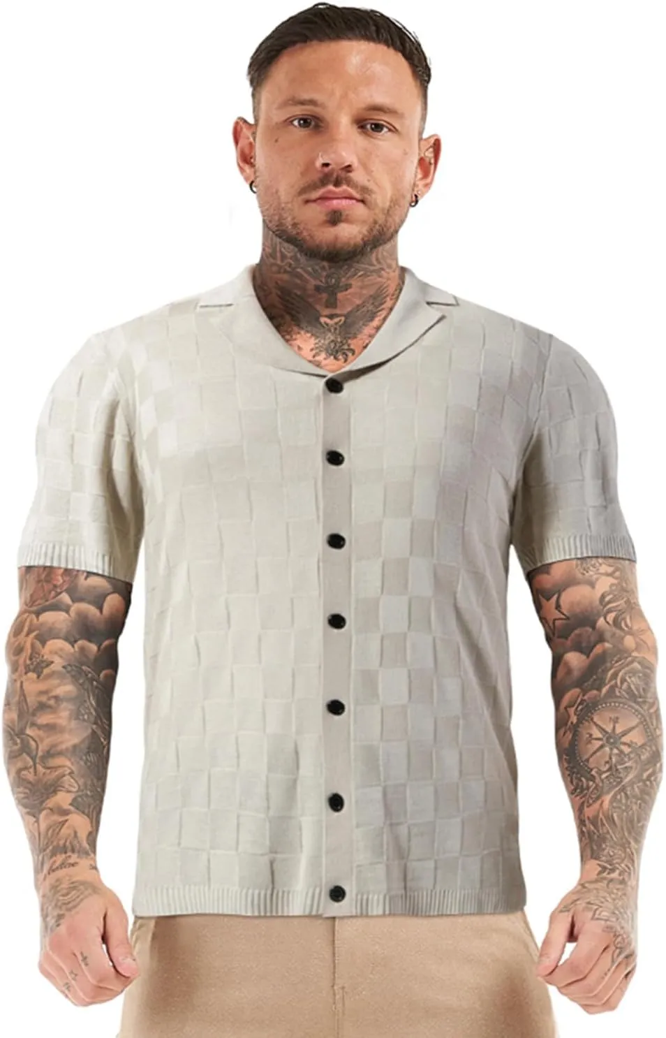 GINGTTO Men's Polo Shirts Short Sleeve Slim Fit Lightweight Knit T Shirts