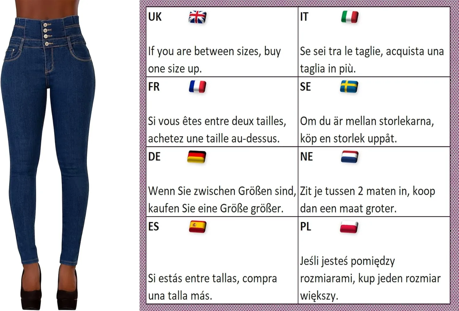 Glook Women's High Waisted Tummy Control Skinny Fit Jeans Pants