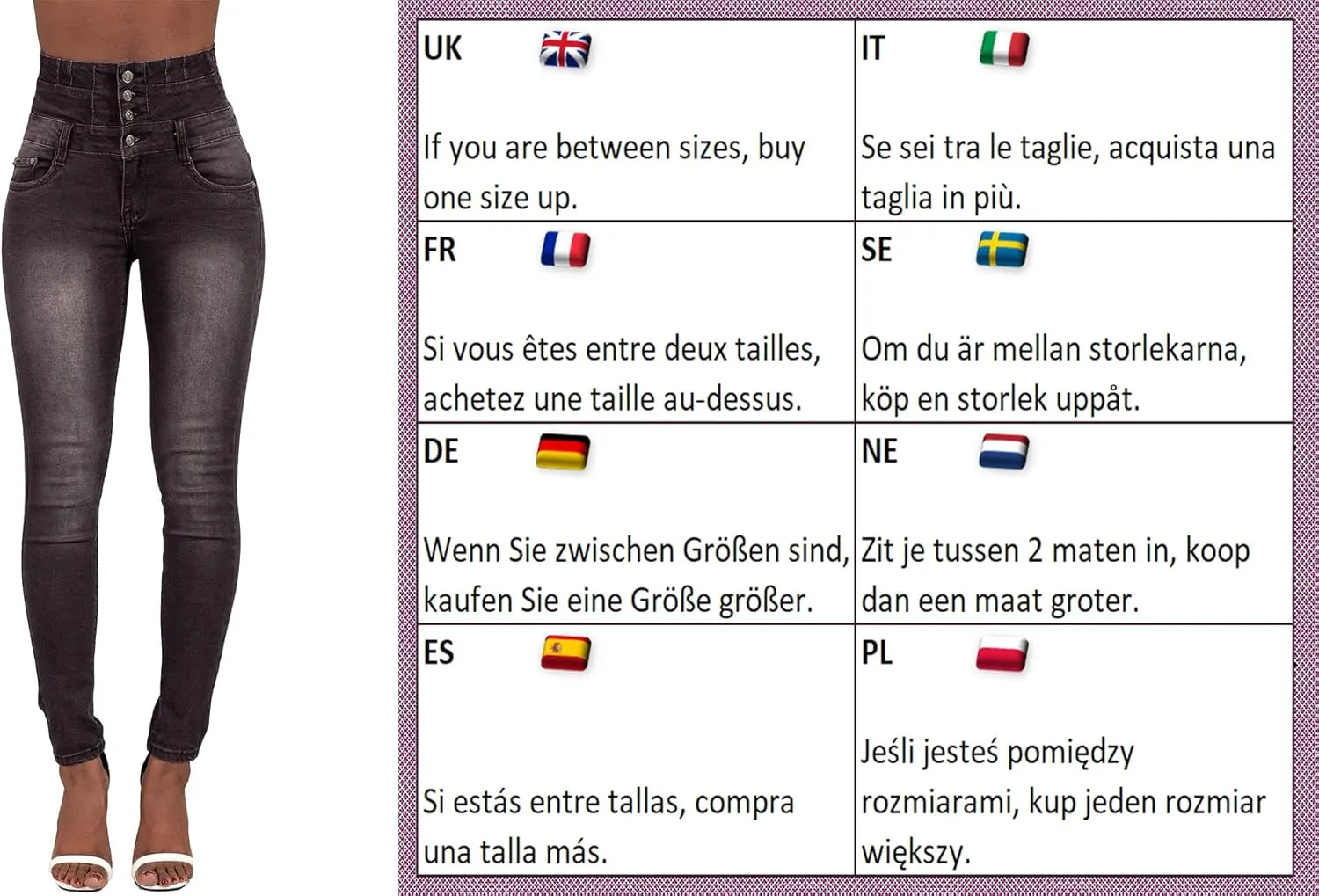 Glook Women's High Waisted Tummy Control Skinny Fit Jeans Pants