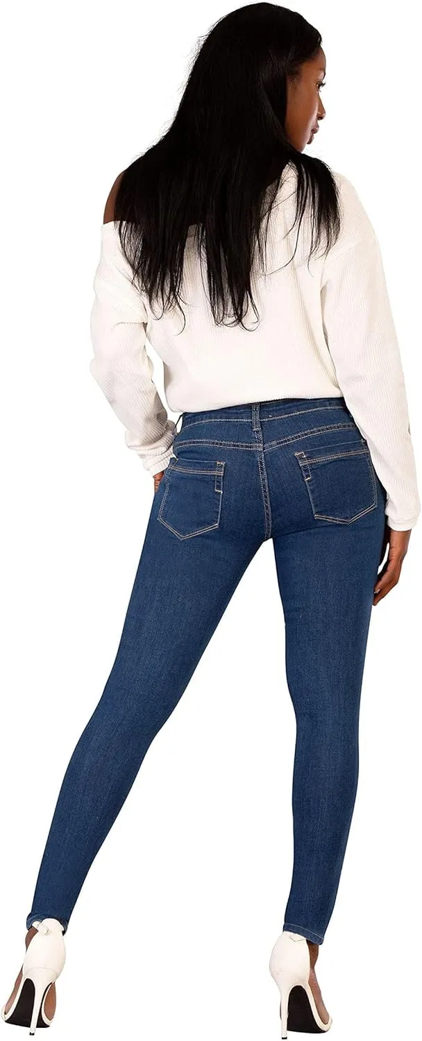 Glook Women's High Waisted Tummy Control Skinny Fit Jeans Pants