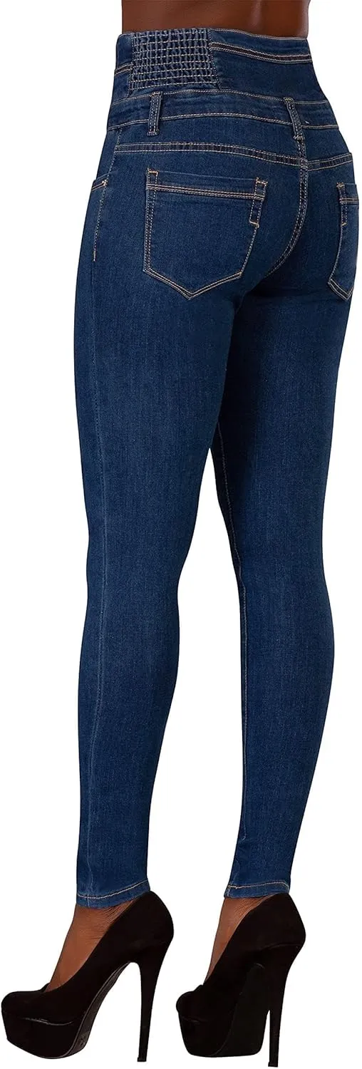 Glook Women's High Waisted Tummy Control Skinny Fit Jeans Pants