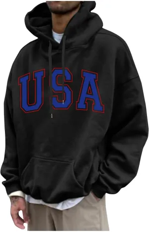 GOFULY Men'S Fashion Hoodies & Sweatshirts Palm Tree Print Fall Fleece Sweatshirts Streetwear Long Sleeve Pullover Hoodie
