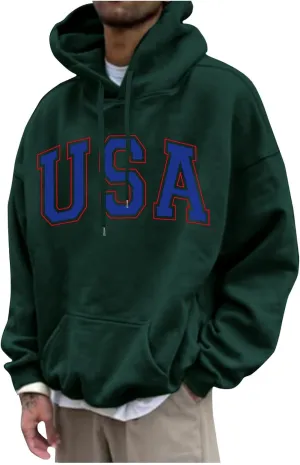 GOFULY Men'S Fashion Hoodies & Sweatshirts Palm Tree Print Fall Fleece Sweatshirts Streetwear Long Sleeve Pullover Hoodie