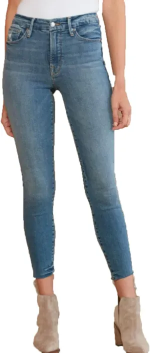 Good American Women's Good Legs High Rise Skinny Fit Crop Jeans- Blue473