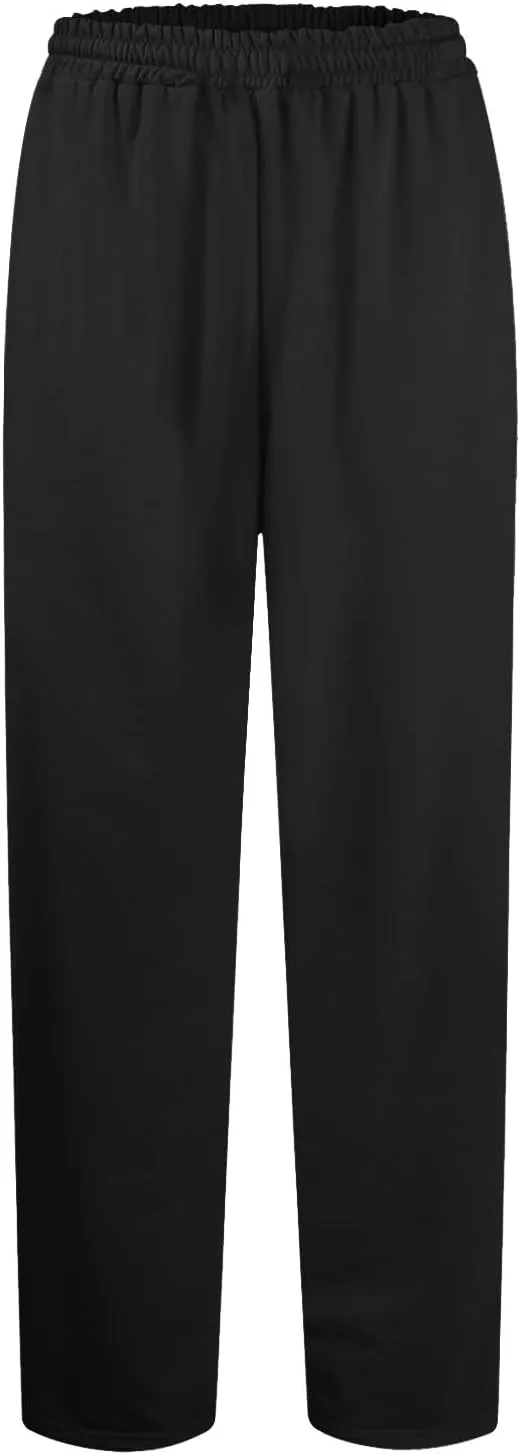 Gumipy Women Wide Leg Sweatpants Interior Drawstring High Waisted Baggy Joggers Trendy Lounge Pants Trousers with Pockets