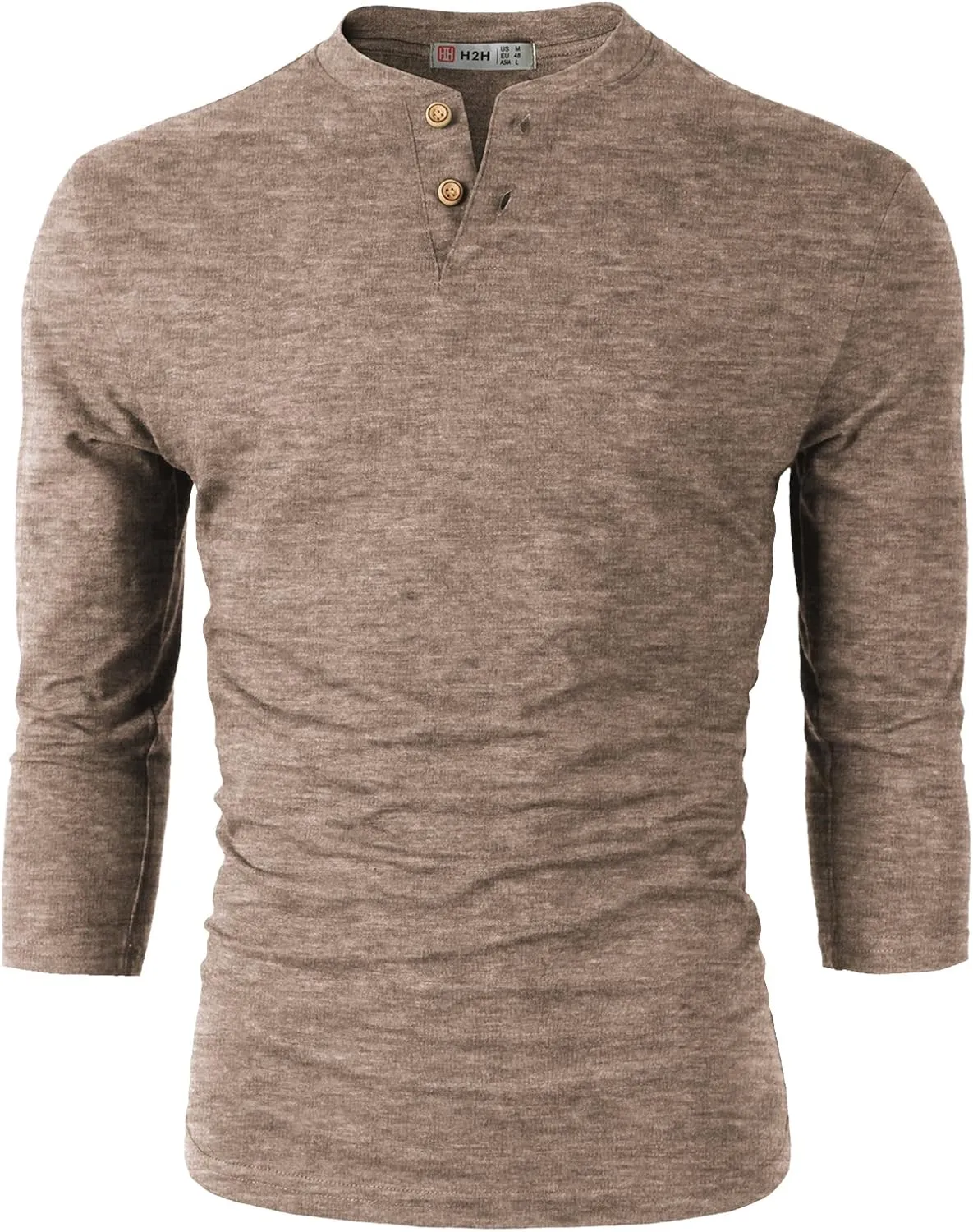 H2H Mens Casual Premium Slim Fit Henley Shirts Lightweight Thin Fabric