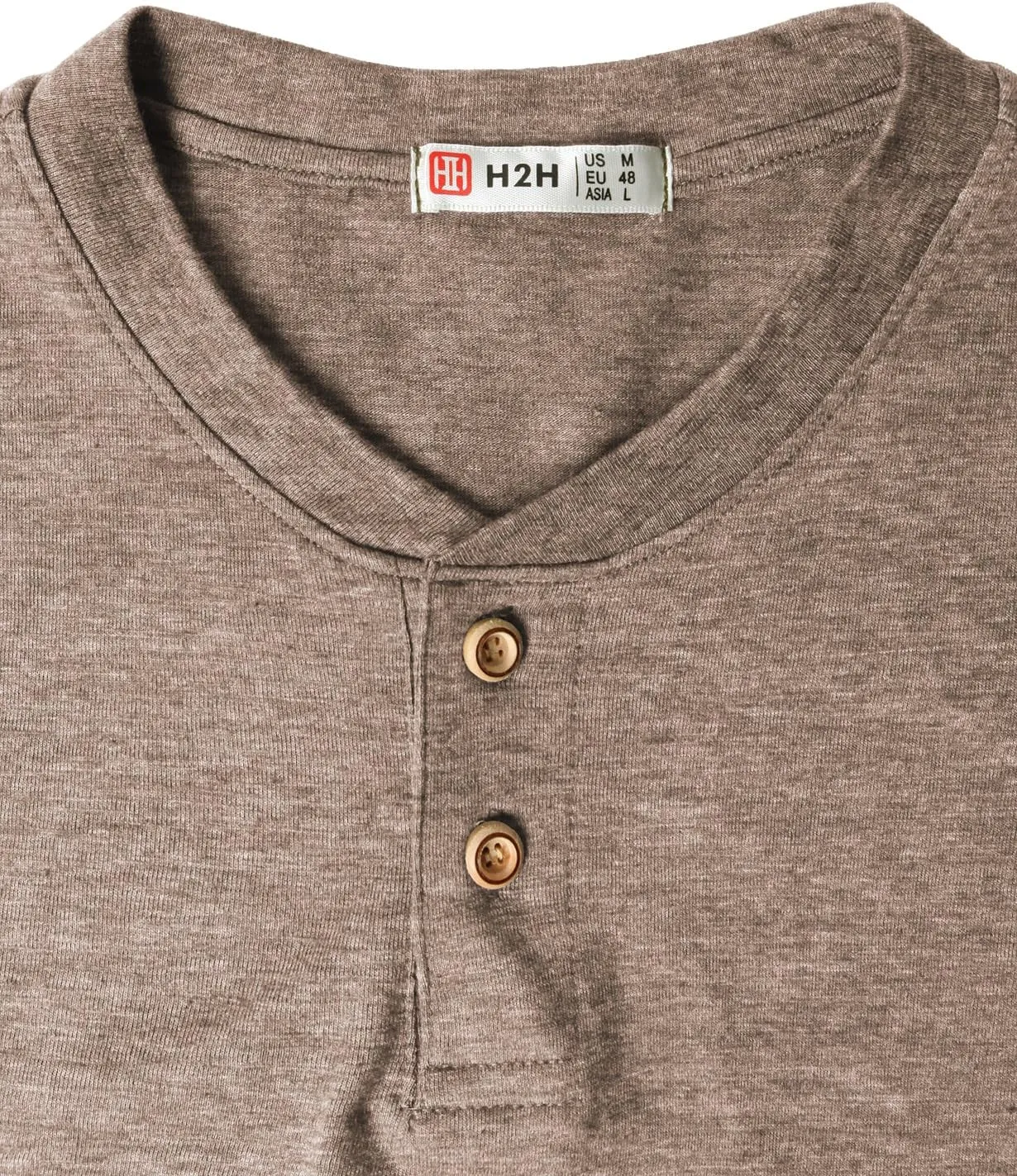 H2H Mens Casual Premium Slim Fit Henley Shirts Lightweight Thin Fabric
