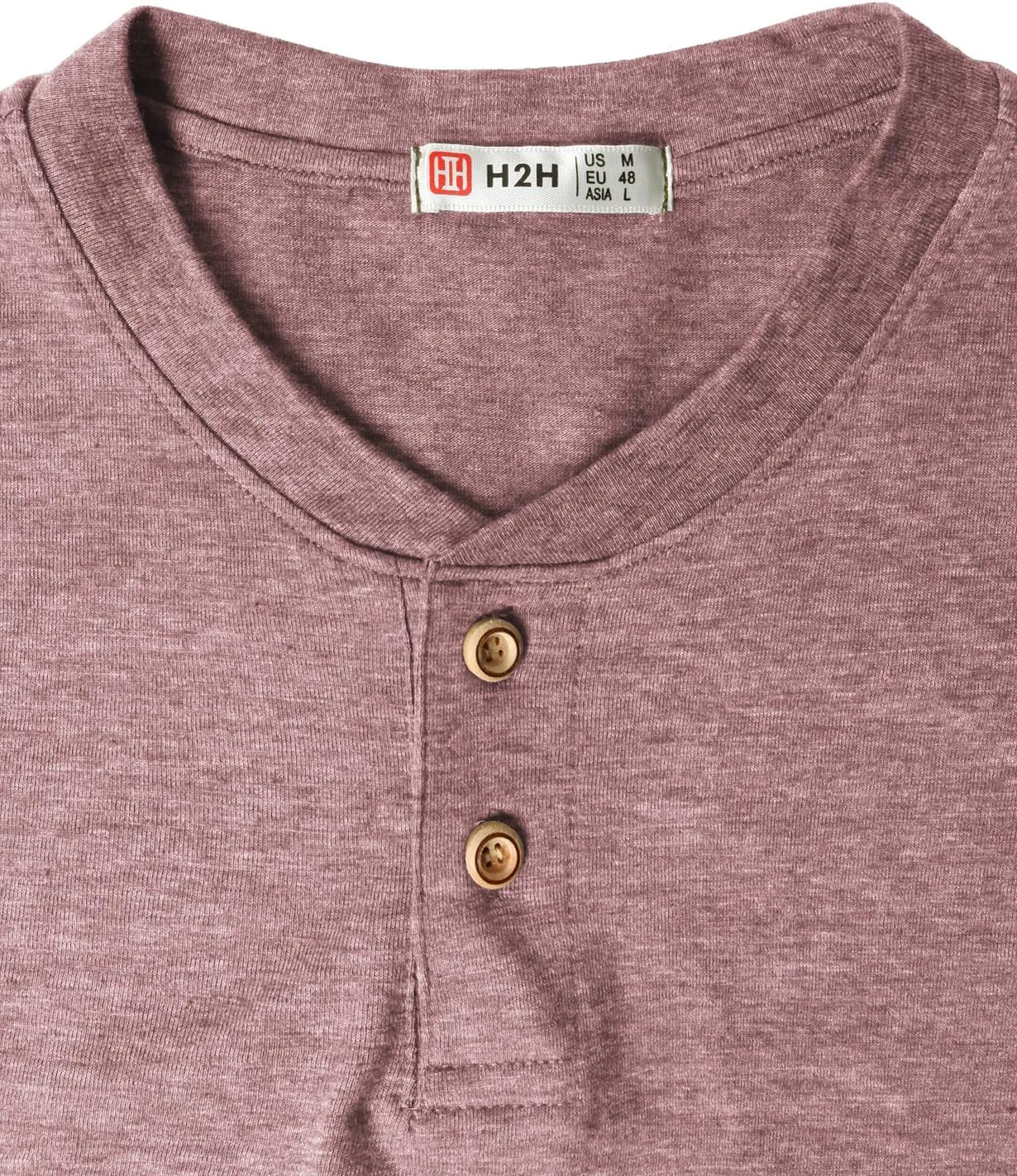 H2H Mens Casual Premium Slim Fit Henley Shirts Lightweight Thin Fabric