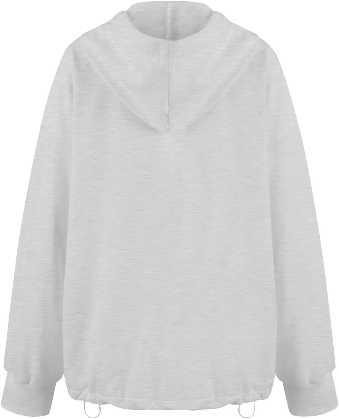 Half Zip Pullover Women Oversized Drawstring Hem Drop Shoulder Cropped Sweatshirt Loose Low Cut Long Sleeve Shirt
