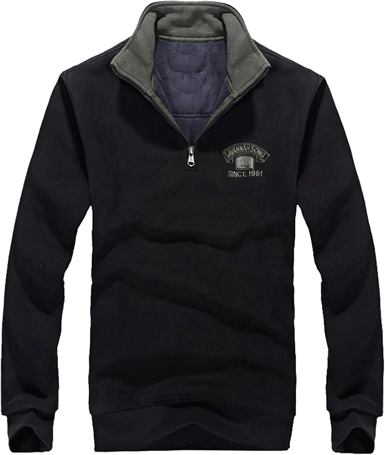 Half Zipper Sweatshirts for Men Stank Thick Sherpa Lined Pullovers Long Sleeve Warm Fleece Sweatshirts Fall Outfits