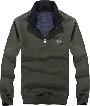 Half Zipper Sweatshirts for Men Stank Thick Sherpa Lined Pullovers Long Sleeve Warm Fleece Sweatshirts Fall Outfits