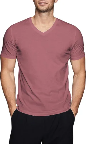 Hat and Beyond Mens Active V Neck T-Shirts Gym Workout Dance Slim Fit Shirts