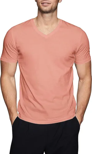 Hat and Beyond Mens Active V Neck T-Shirts Gym Workout Dance Slim Fit Shirts