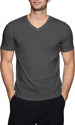Hat and Beyond Mens Active V Neck T-Shirts Gym Workout Dance Slim Fit Shirts