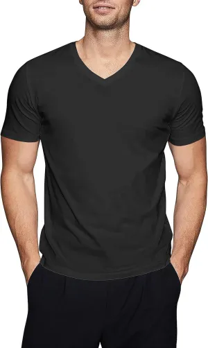 Hat and Beyond Mens Active V Neck T-Shirts Gym Workout Dance Slim Fit Shirts