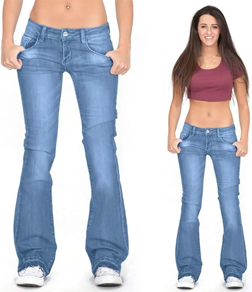 High Waisted Jeans for Women Jeans Poket Pants Mid Casual Denim Lace Women's Jeans High Waisted Jeans for Women
