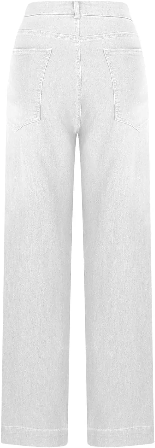 High Waisted Jeans for Women Lightweight Loose Ankle Jeans Trendy Straight Leg Denim Pants Baggy Wide Leg Jeans